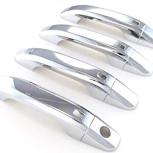 Triple Chrome Plated Door Handle Covers – 4 Smart Key Cutouts, Fits Chevrolet & GMC Trucks