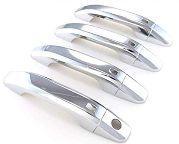 Triple Chrome Plated Door Handle Covers – 4 Smart Key Cutouts, Fits Chevrolet & GMC Trucks